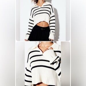 PacSun LA hearts cropped collared sweater